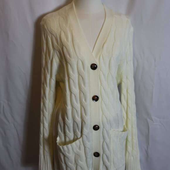 Fashion Jackets & Blazers - Fashion Cable Knit Cardigan Women's Large